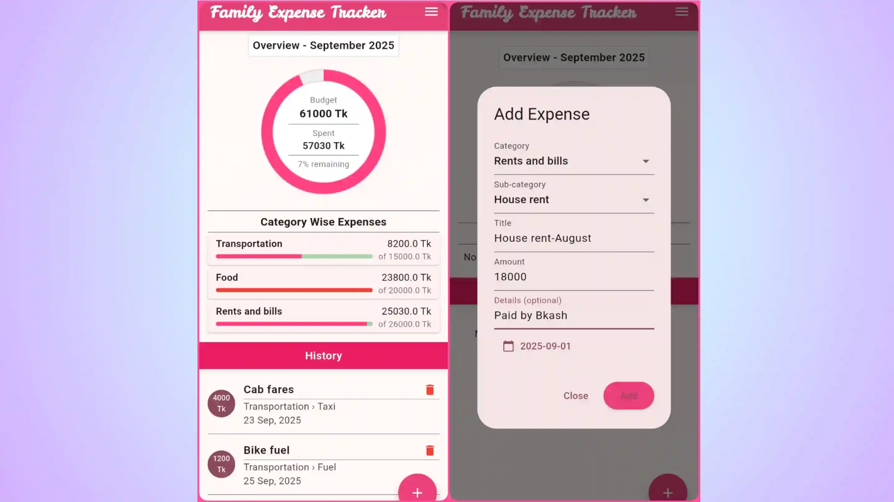 Dashboard screenshot